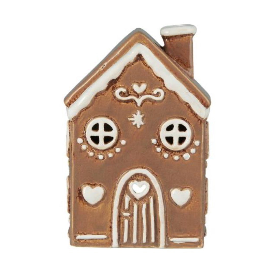 Ib Laursen gingerbread ceramic house xmas t-light candle holder 