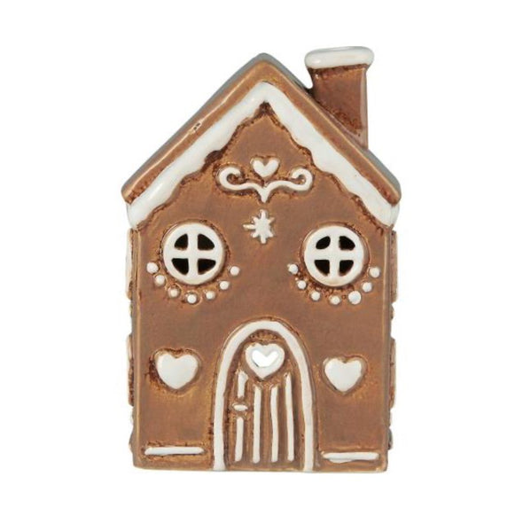 Ib Laursen gingerbread ceramic house xmas t-light candle holder 