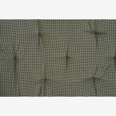checked cotton mattress in forest green closeup by Madam Stoltz