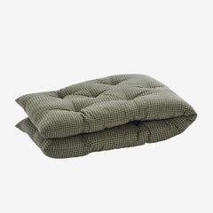 checked cotton bench mattress in forest green by Madam Stoltz