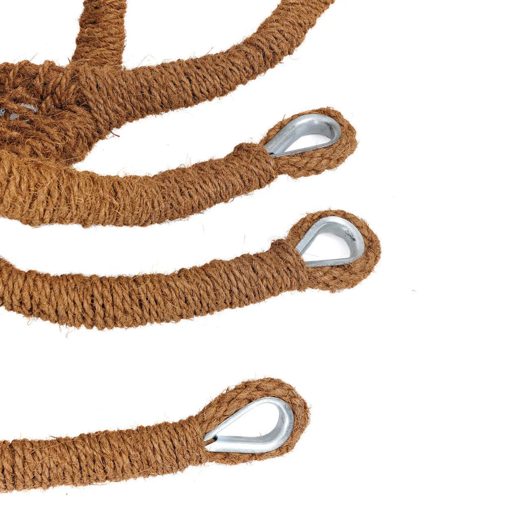 Brown rope with metal hooks 
