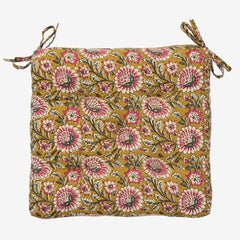Madam Stoltz cotton chair pad floral
