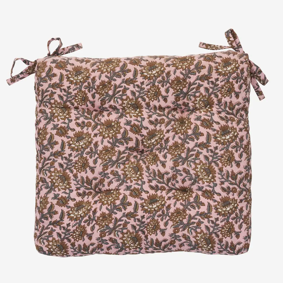 Madam Stoltz chair pad pink flowers