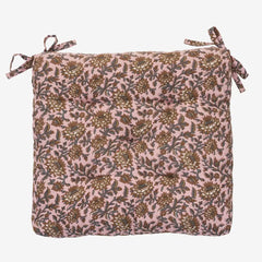 Madam Stoltz chair pad pink flowers