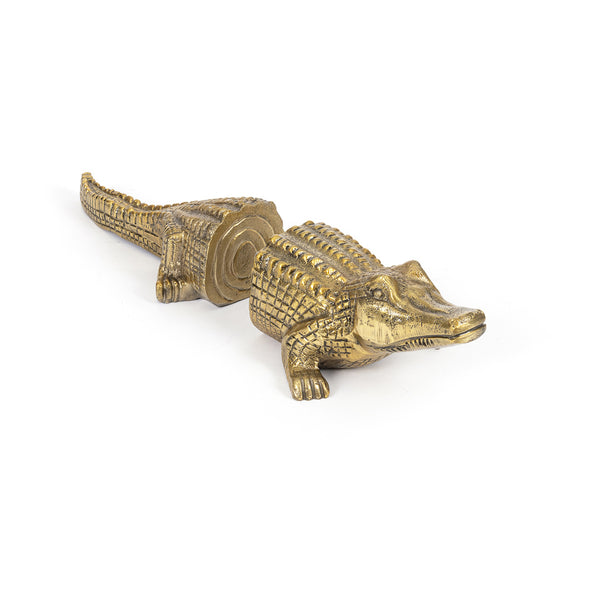 crocodile bookends brass Bazar Bizar
