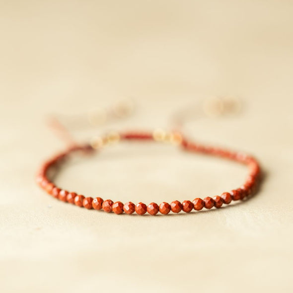 Red jasper beaded bracelet by Muja Juma