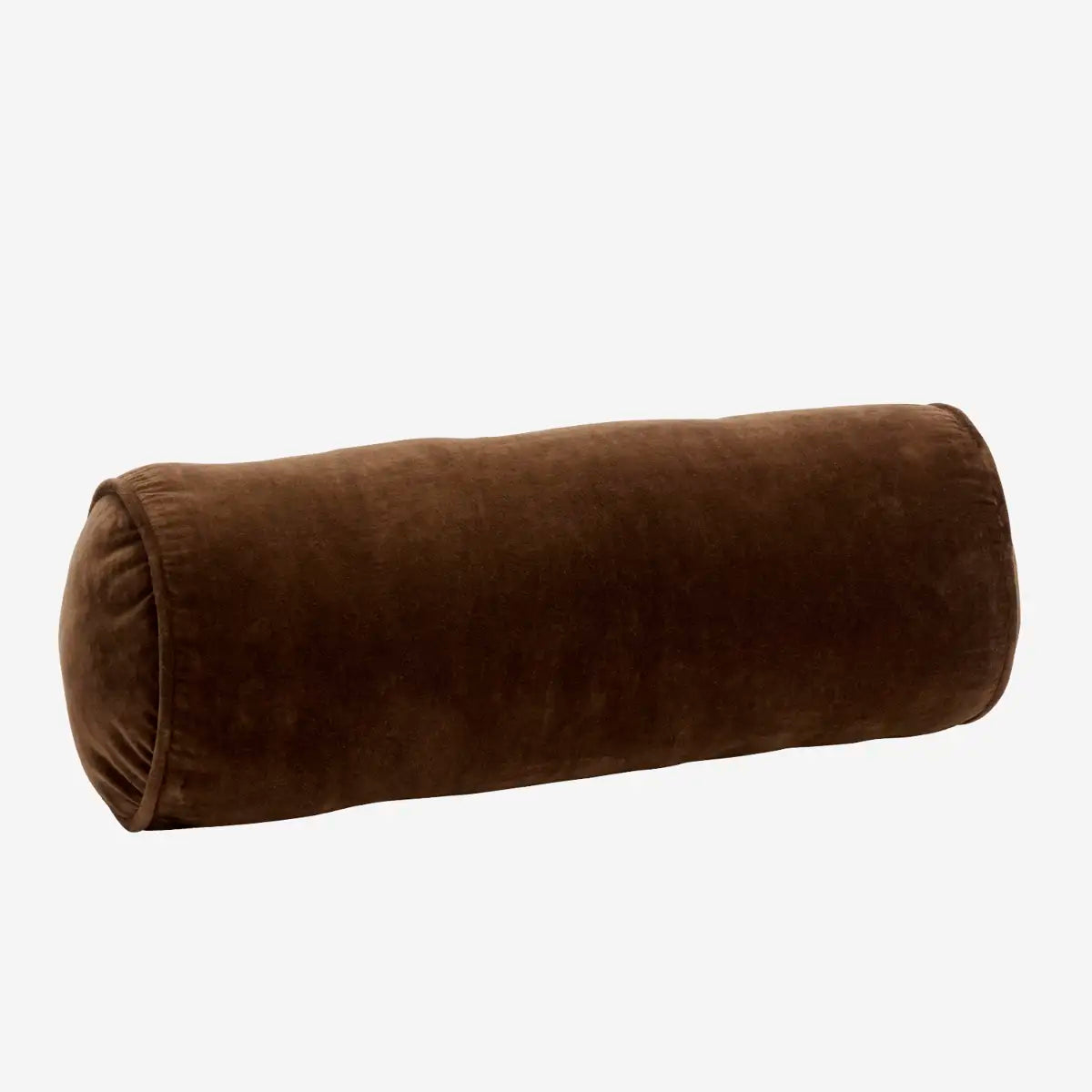 dark brown velvet bolster cushion Madam Stoltz
