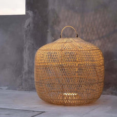 Batu Oolong natural rattan lamp boho style Bazar Bizar