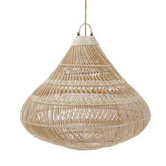 Hang- of Vloerlamp Druppel Naturel Rotan XL