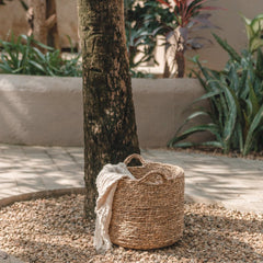 eco-friendly water hyacinth storage basket laundry balai