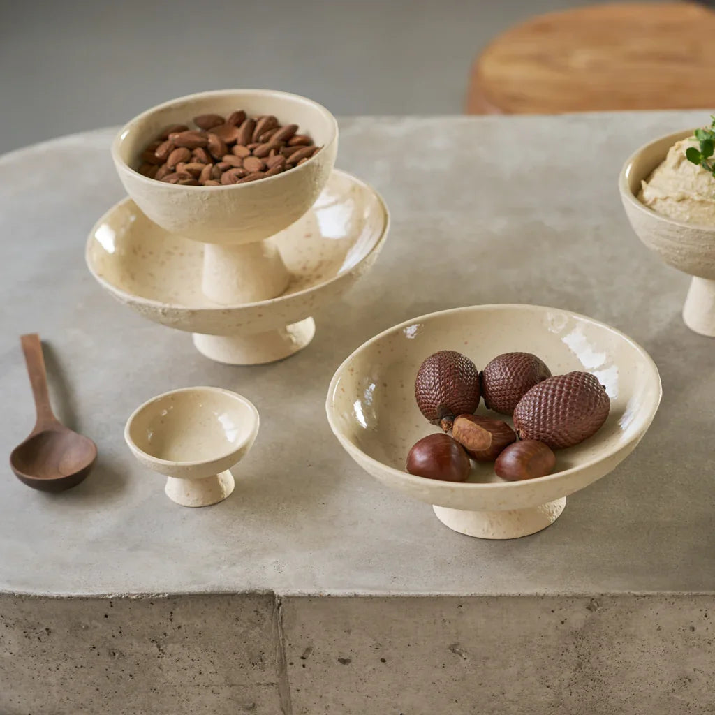 flat cream bowl used for food