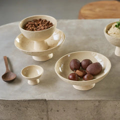 flat cream bowl used for food