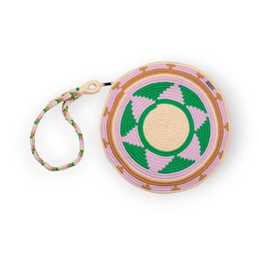 sac à main rond géométrique lilas Columbia unique Colombie