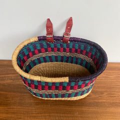 handwoven bike basket bicycle fietsmand blue elephant grass