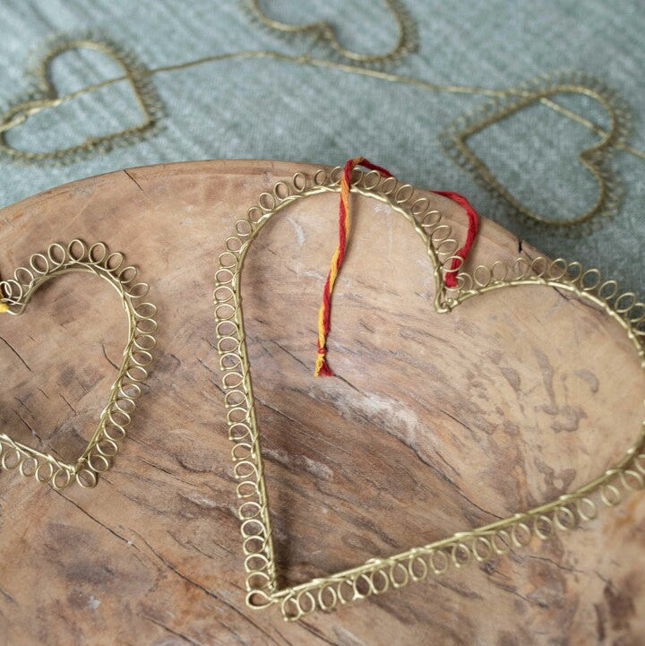 Herzornament Geist Anhänger gold Metall Van Verre Fairtrade