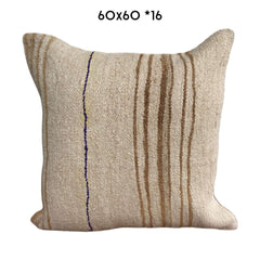 vintage hemp cushion 60x60cm natural unique kilim pillow Nadia Dafri