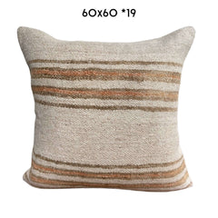 vintage hemp cushion 60x60cm natural unique kilim pillow Nadia Dafri