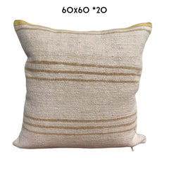 vintage hemp cushion 60x60cm natural unique kilim pillow Nadia Dafri