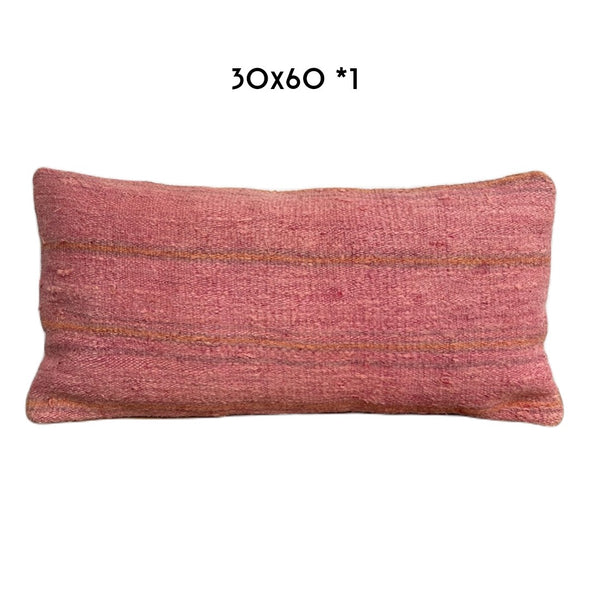 hemp cushion 30x60cm pink handmade in Turkey