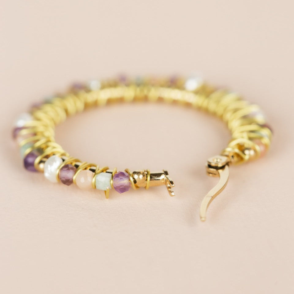 Hoop Earrings Ø30mm Amazonite Mix