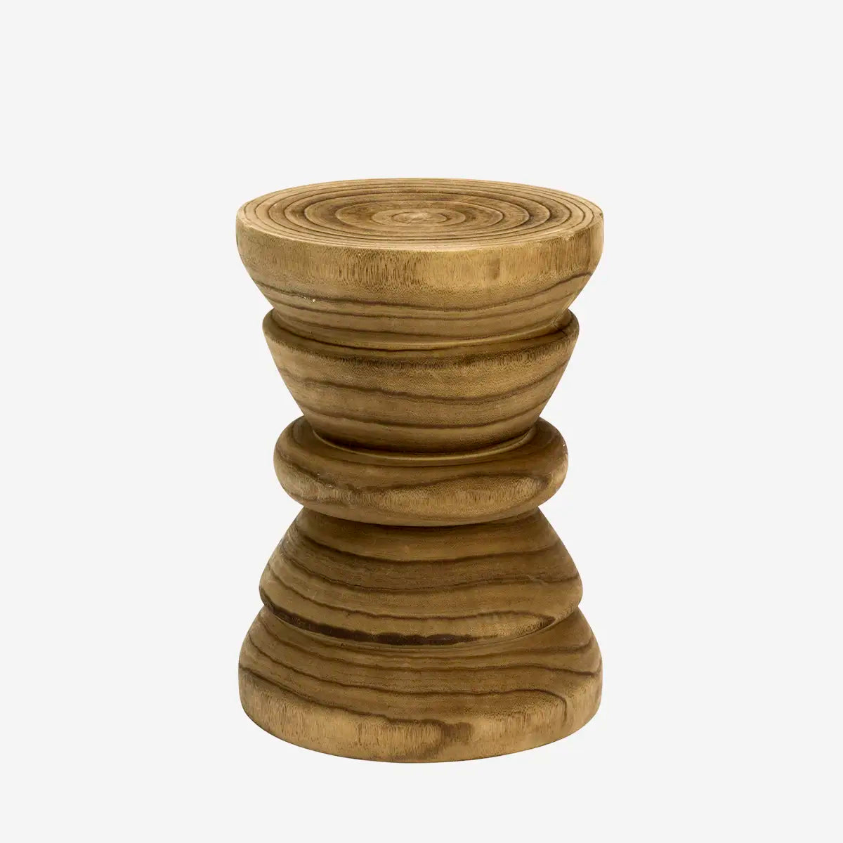 Wooden stool with stacked circular design Madam Stoltz