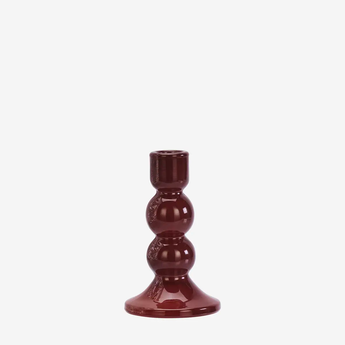 Glass candle holder maroon Madam Stoltz 