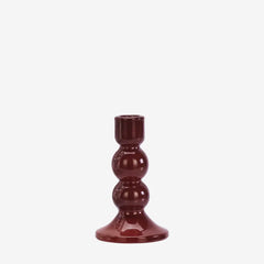 Glass candle holder maroon Madam Stoltz 