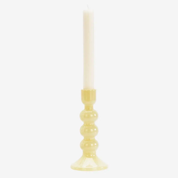 Glass Candle Holder 3 Bubbles Honey or Maroon