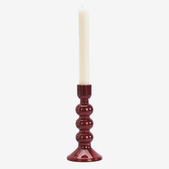 Glass Candle Holder 3 Bubbles Honey or Maroon