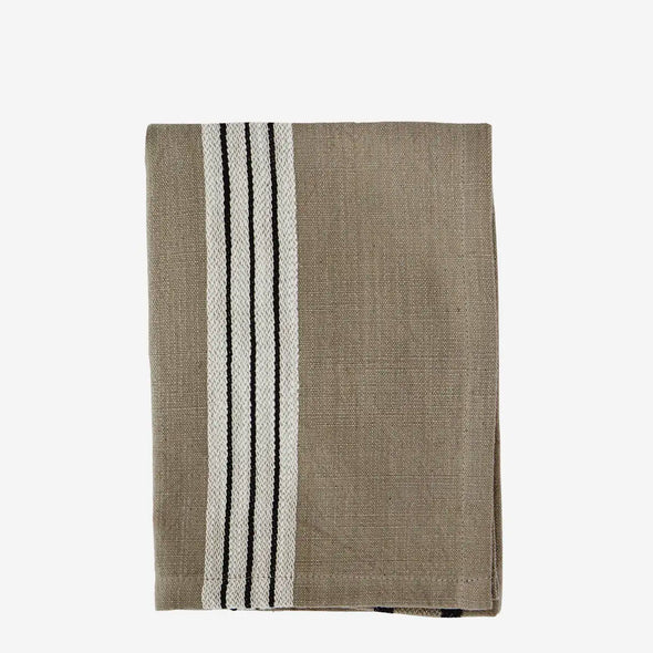 striped kitchen towel Madam Stoltz taupe