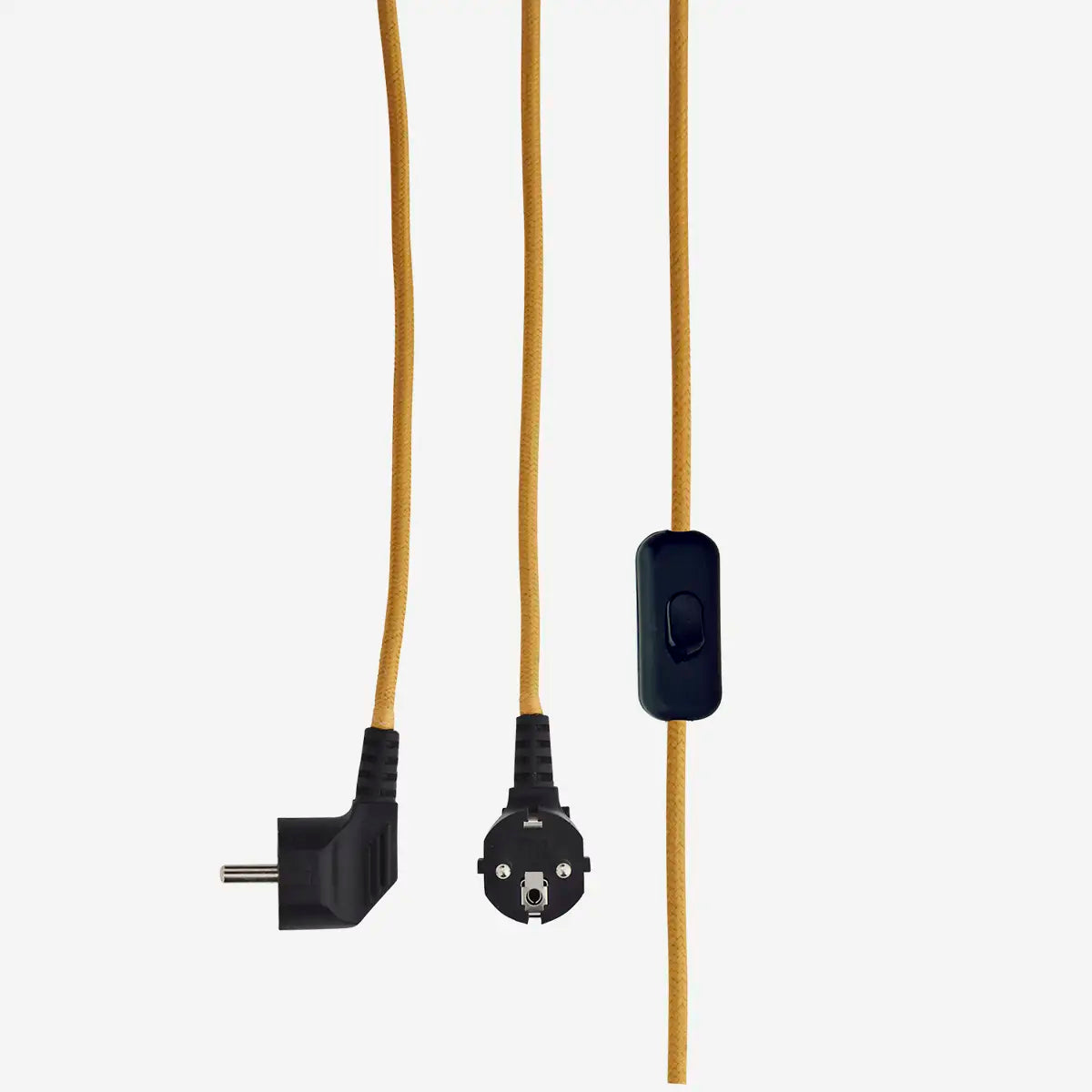 Electric cable with black plug and socket 