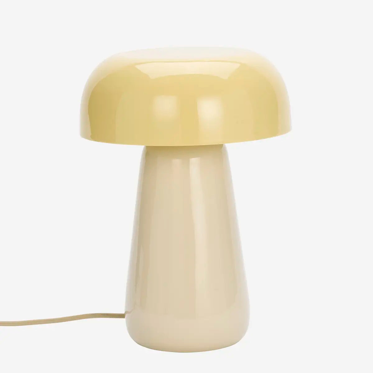 Beige table lamp with a mushroom-shaped design by Madam Stoltz