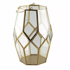 glass brass lantern M gold lantaarn metaal goud glas