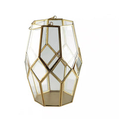 glass brass lantern M gold lantaarn metaal goud glas S