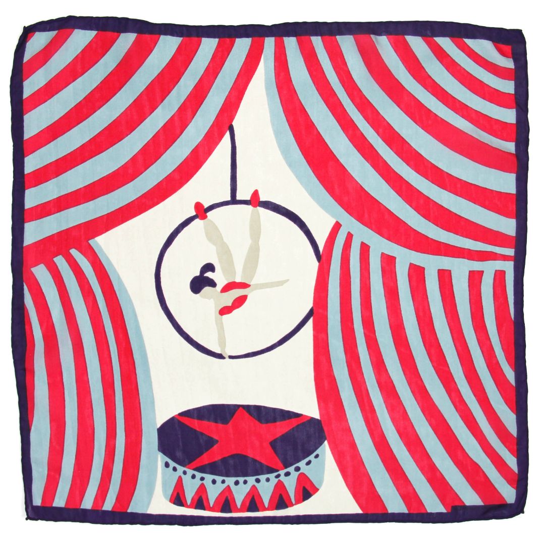 Les Belles Vagabondes Silk Scarf Mini Luna Park Plum 