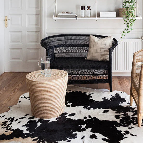 Malawi loveseat cane fairtrade black