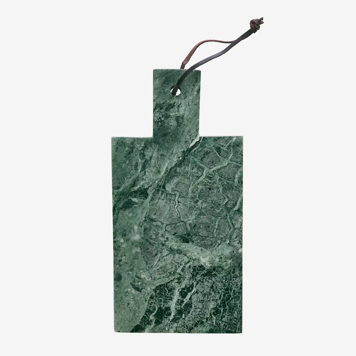 marble chopping board with handle in dark green