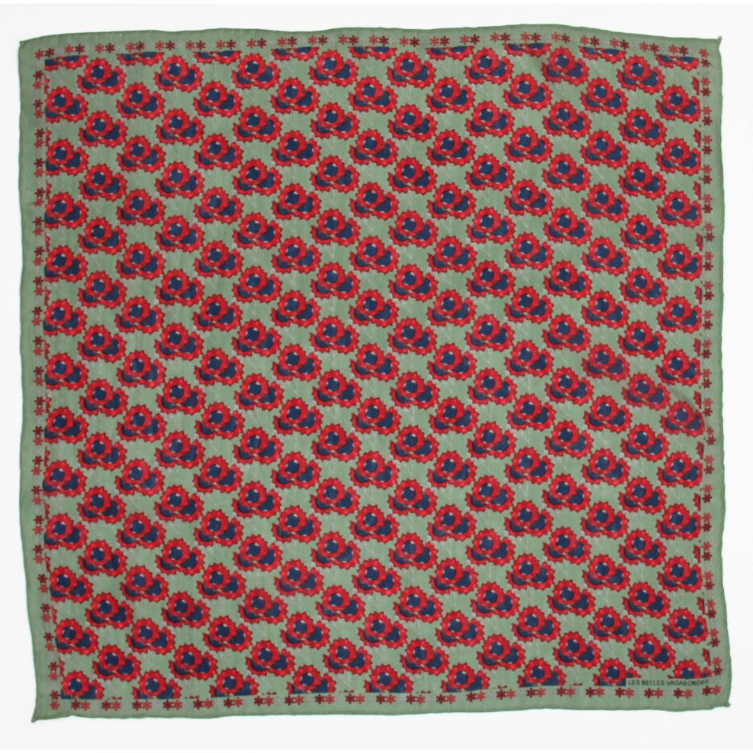 Les Belles Vagabondes Silk Scarf Tournesol Kaki