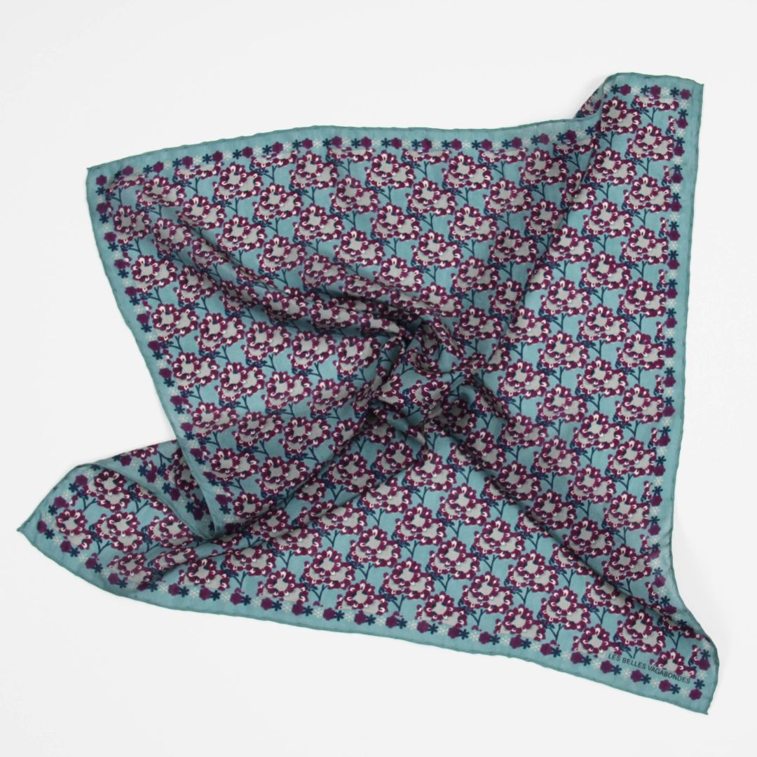 Les Belles Vagabondes Silk Scarf Tournesol Plum Scrunch