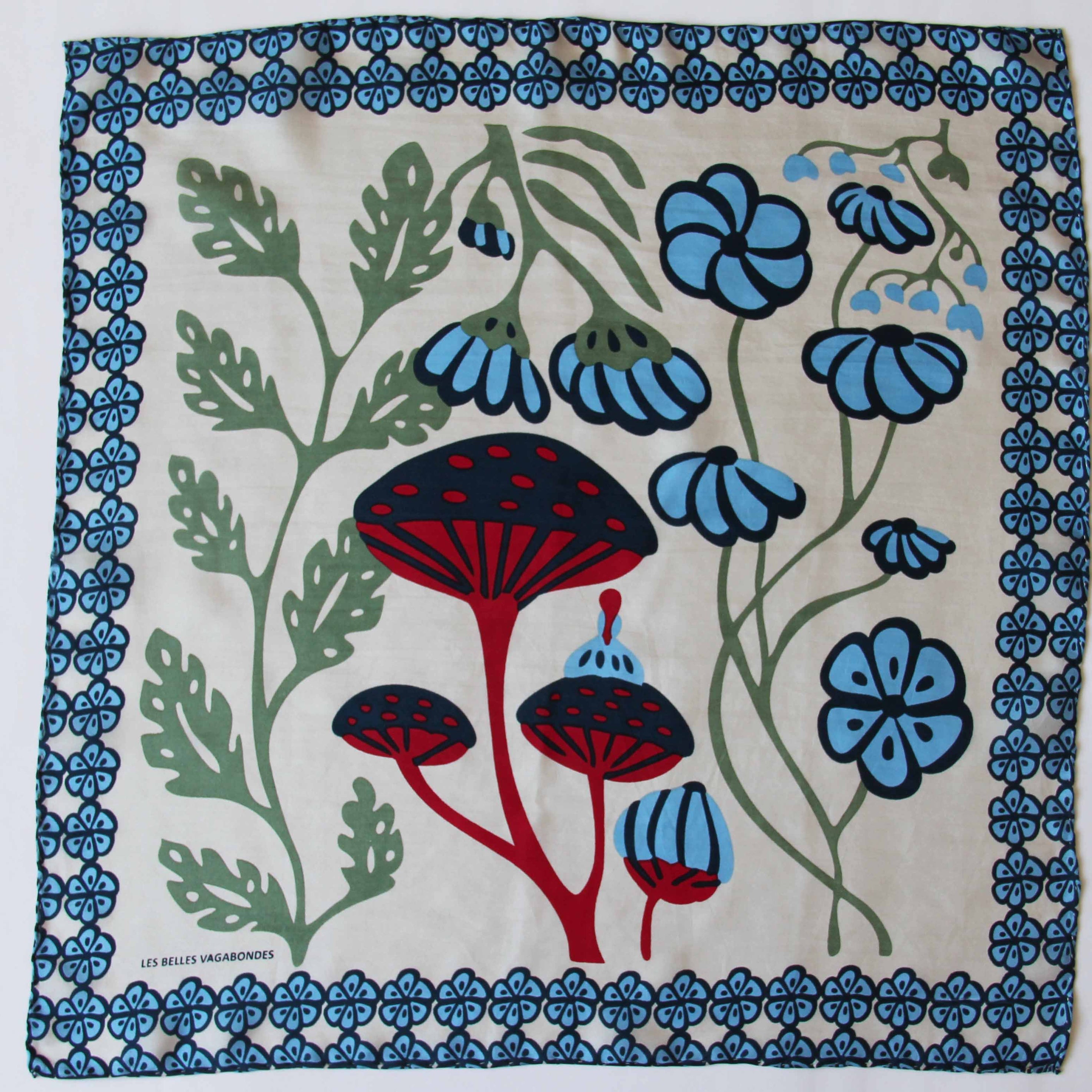 Les Belles Vagabondes Mini Alice Blue Silk Scarf