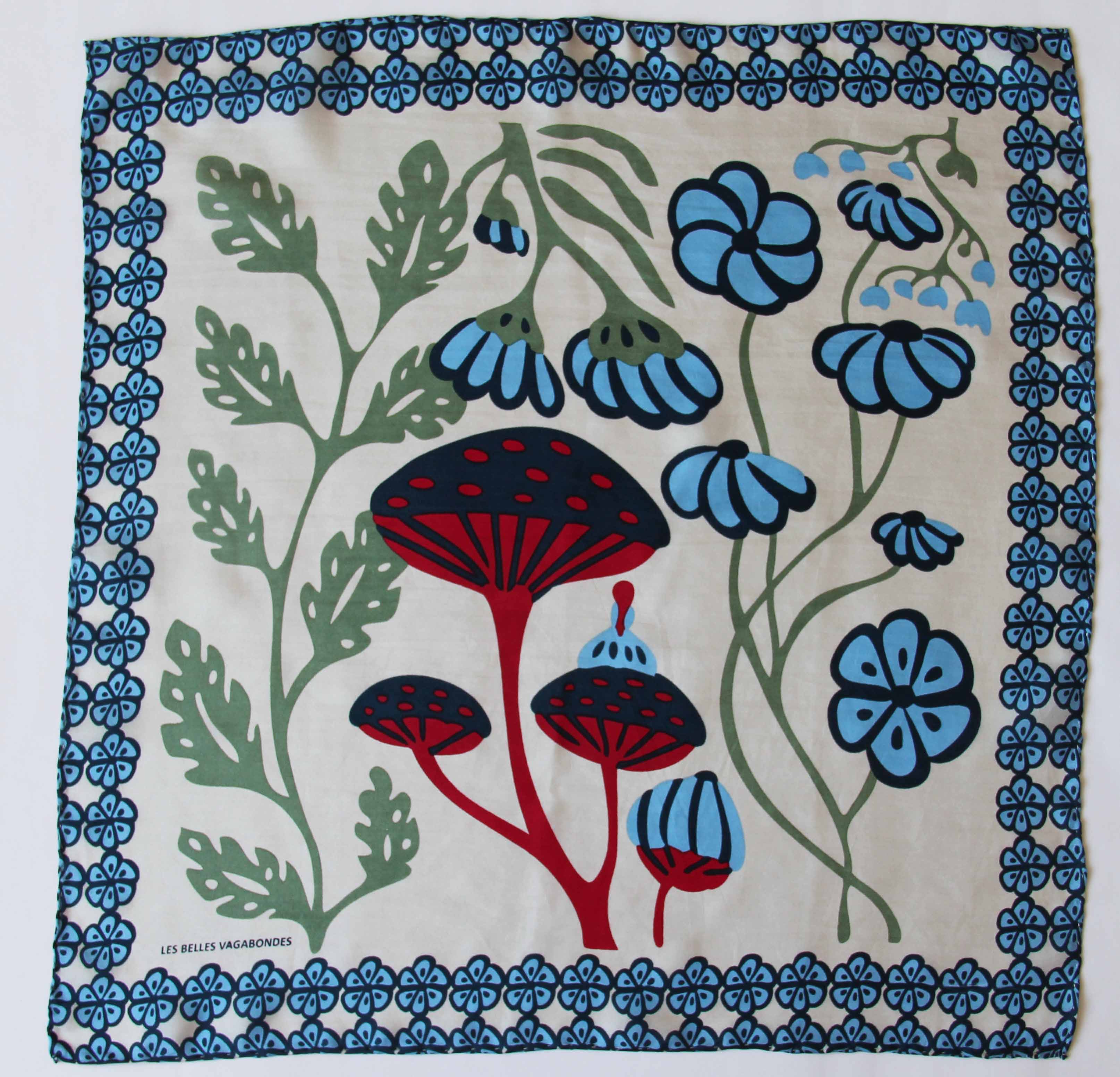 Les Belles Vagabondes Mini Alice Blue Silk Scarf