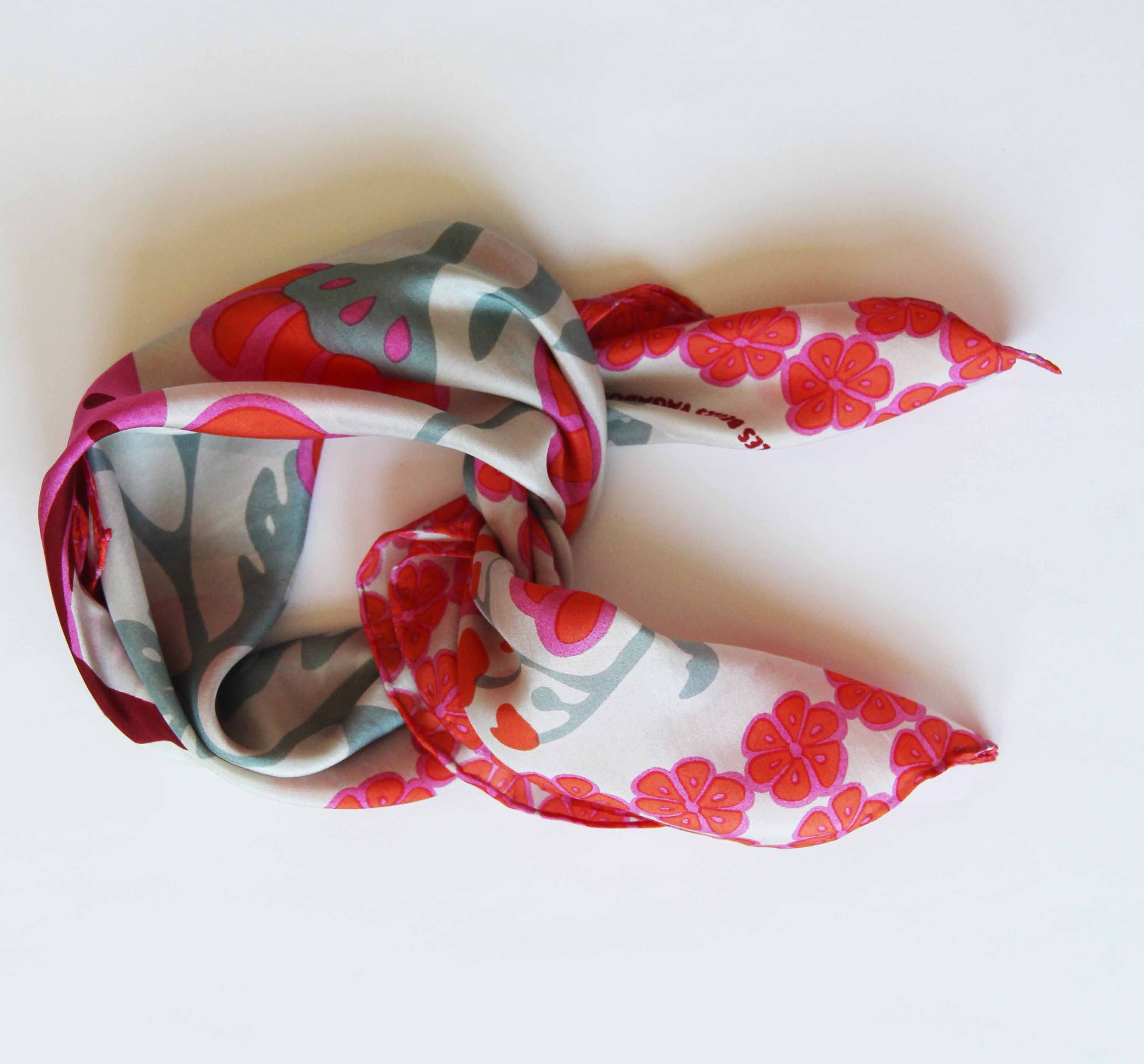 Les Belles Vagabondes Mini Alice Orange Silk Scarf Knot