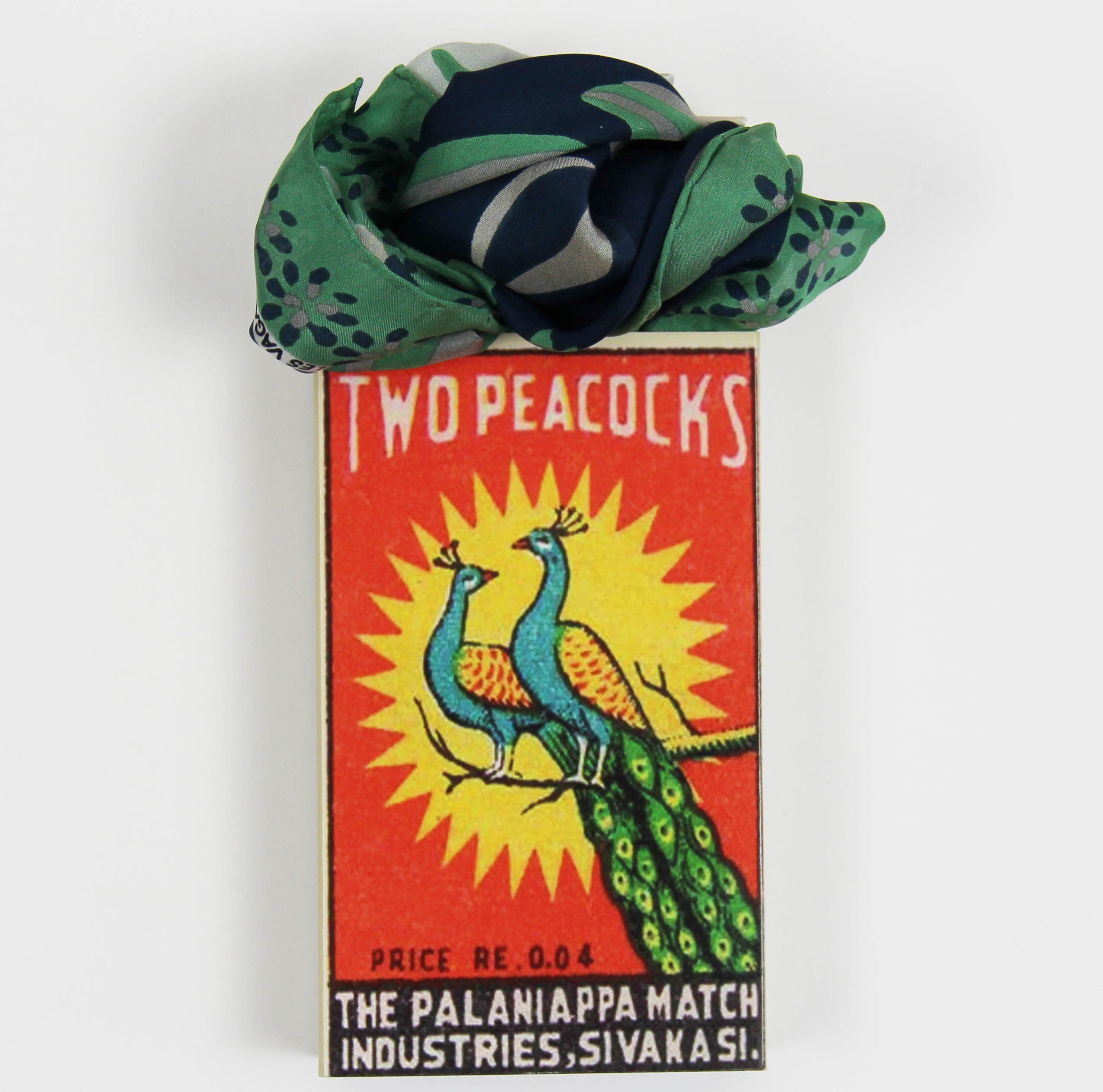 Les Belles Vagabondes Silk Scarf Mini Birdy Green Gift Box
