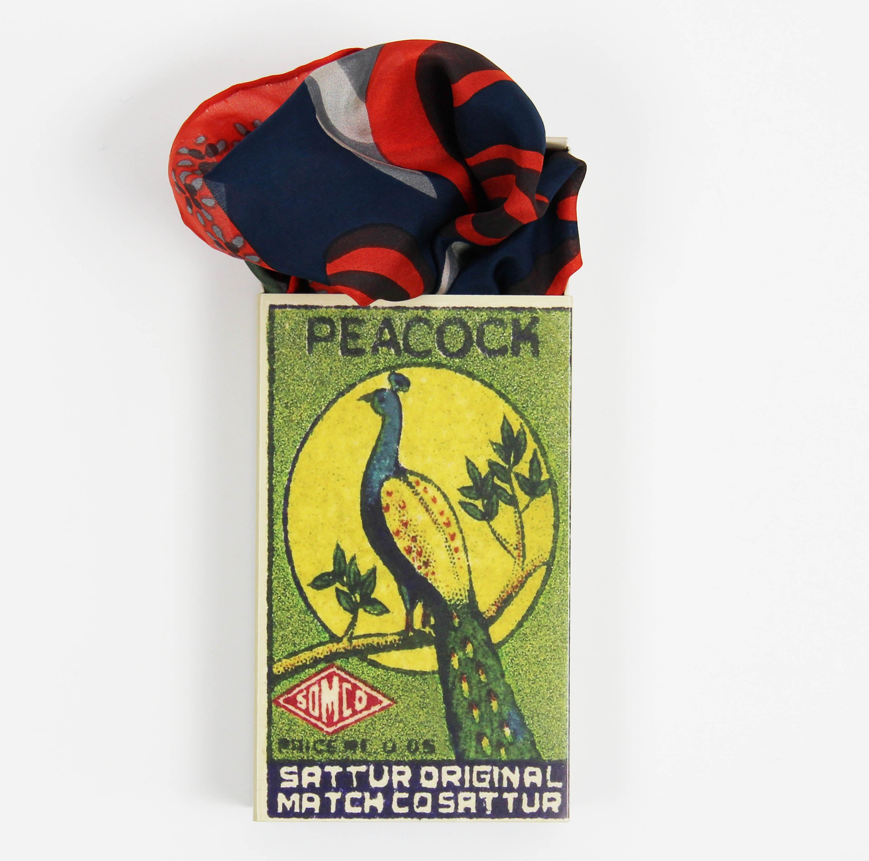 Les Belles Vagabondes Silk Scarf Mini Birdy Orange Gift Box