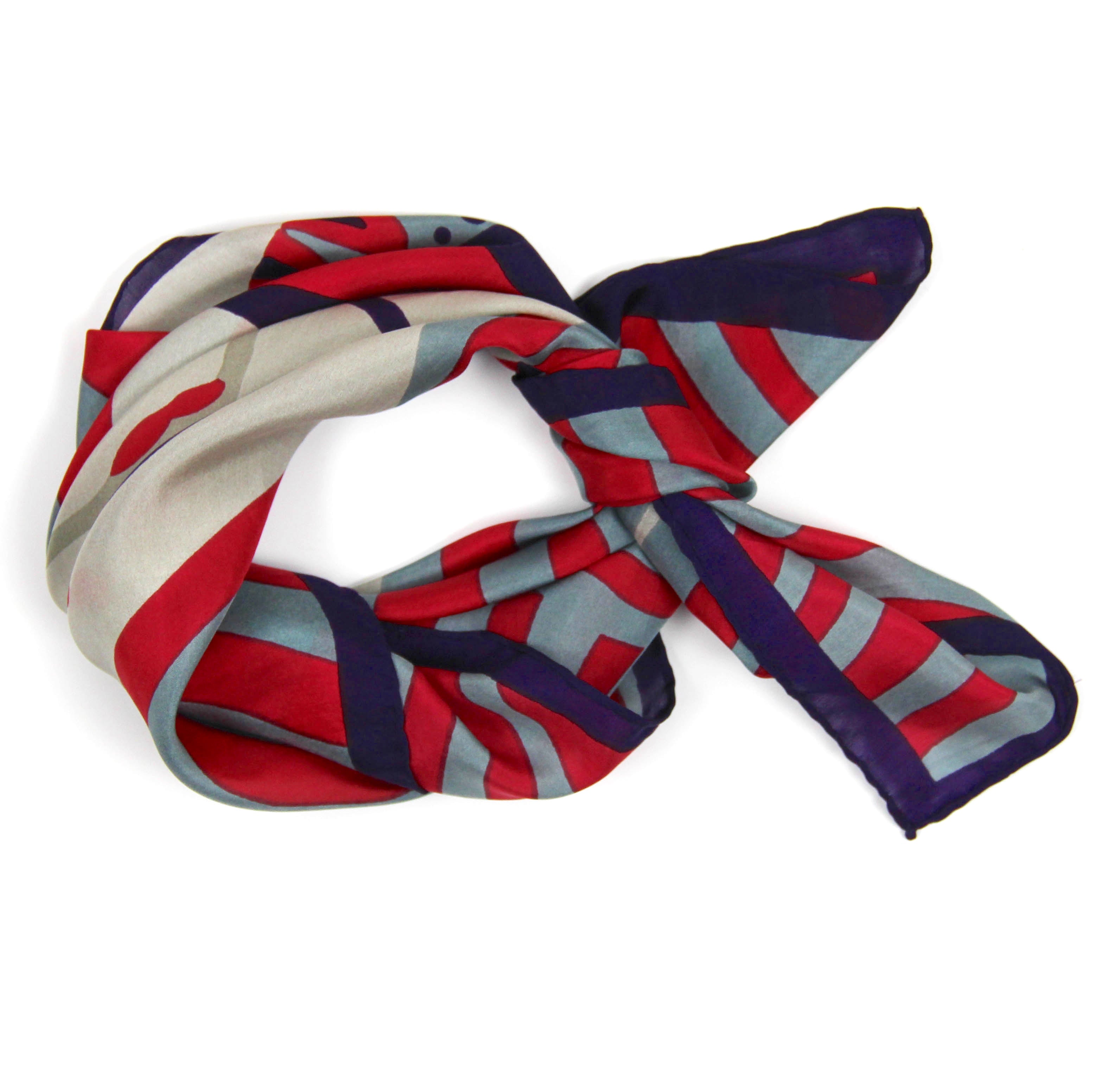 Les Belles Vagabondes Silk Scarf Mini Luna Park Plum Knot
