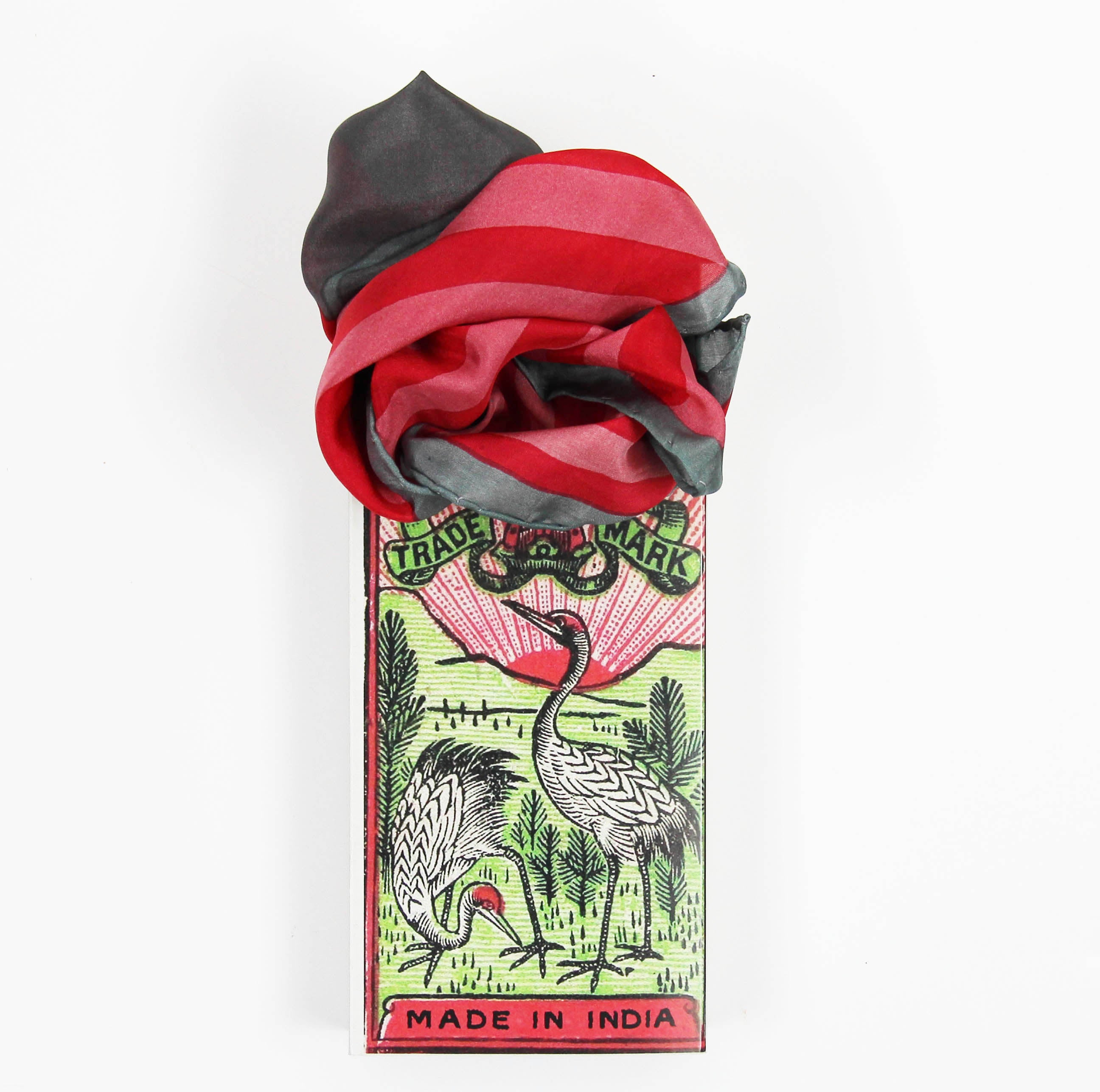 Les Belles Vagabondes Silk Scarf Mini Luna Park Red Gift Box