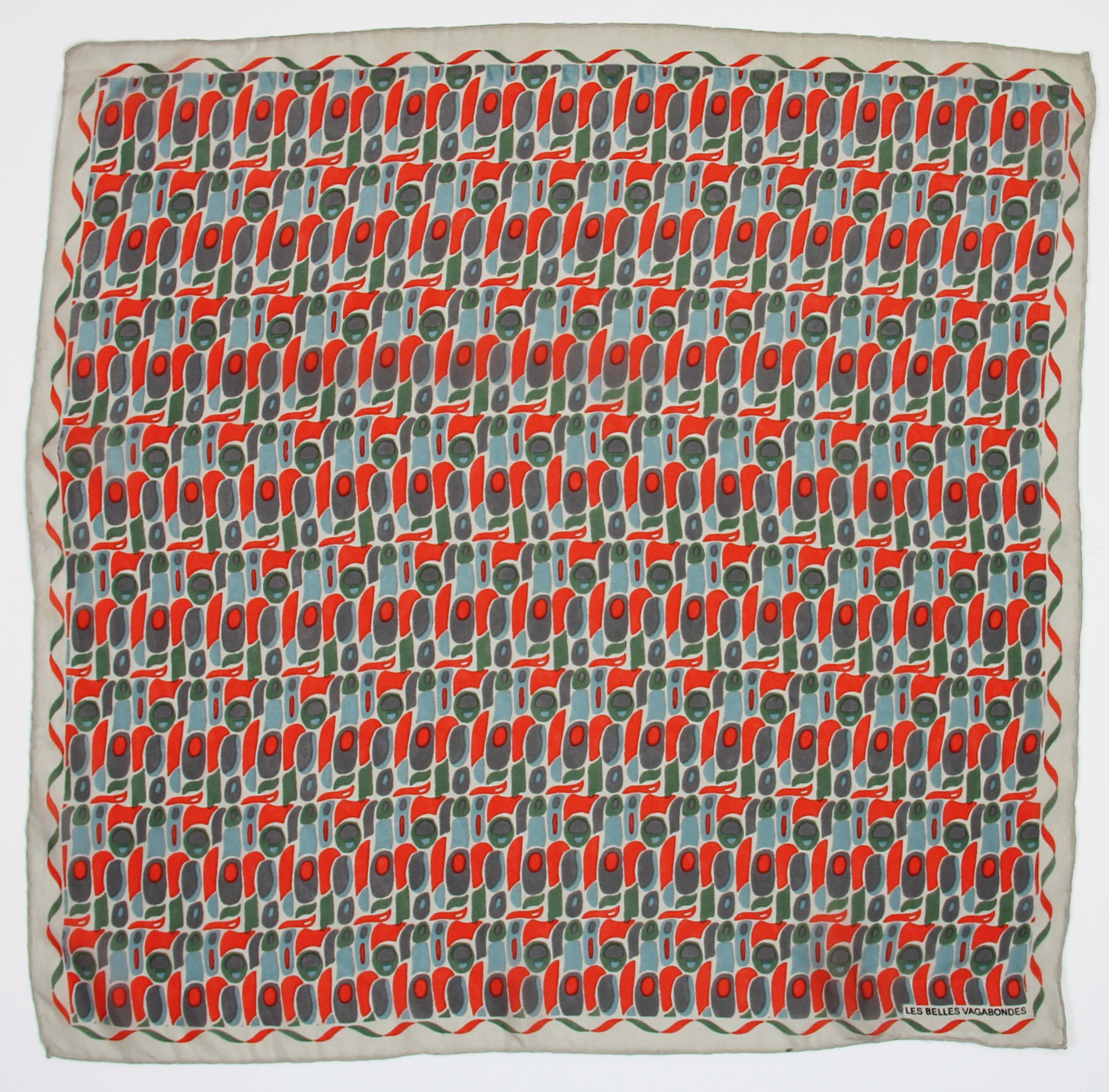 Les Belles Vagabondes Silk Scarf Mini Percussion Orange 