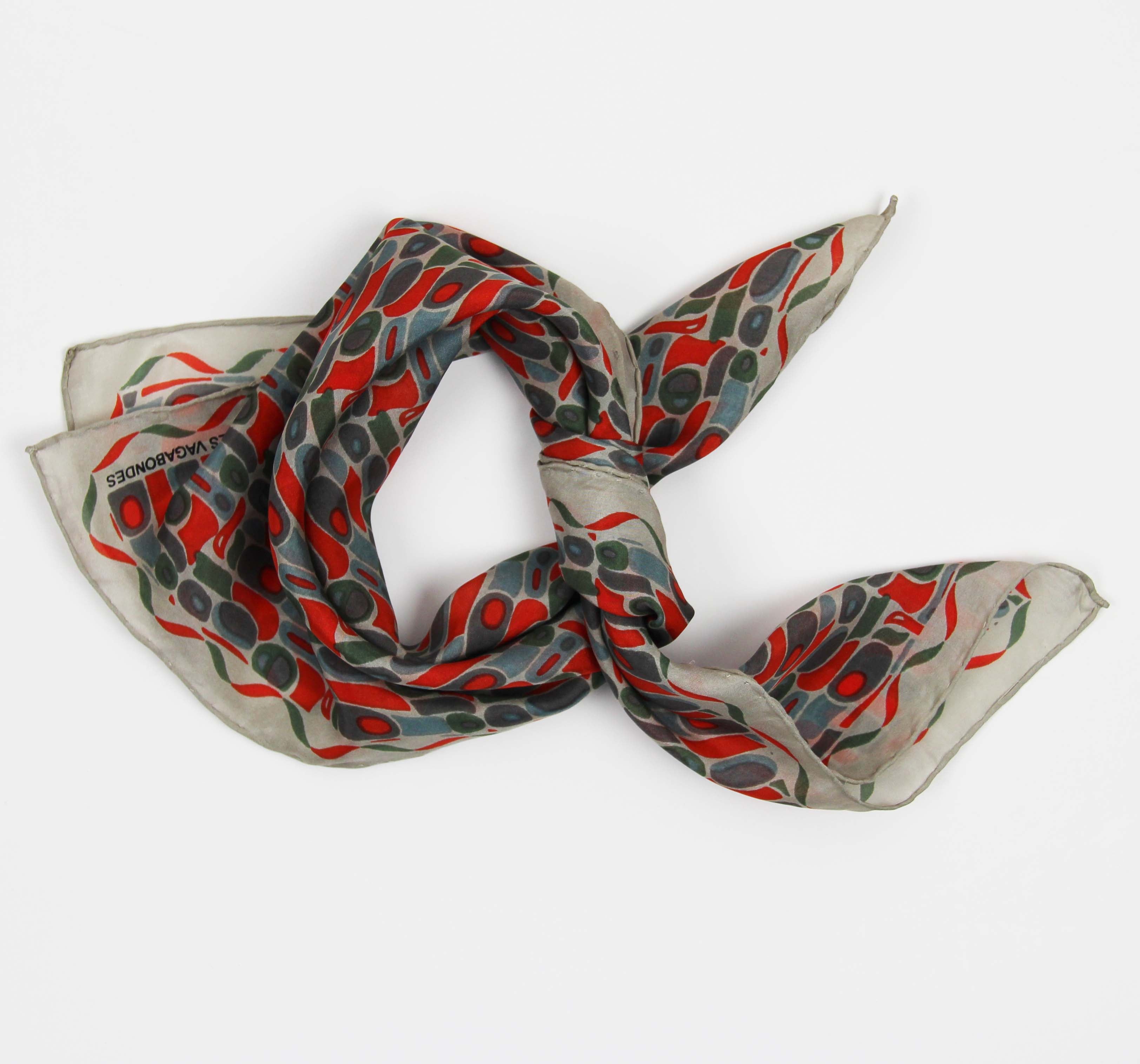 Les Belles Vagabondes Silk Scarf Mini Percussion Orange Knot