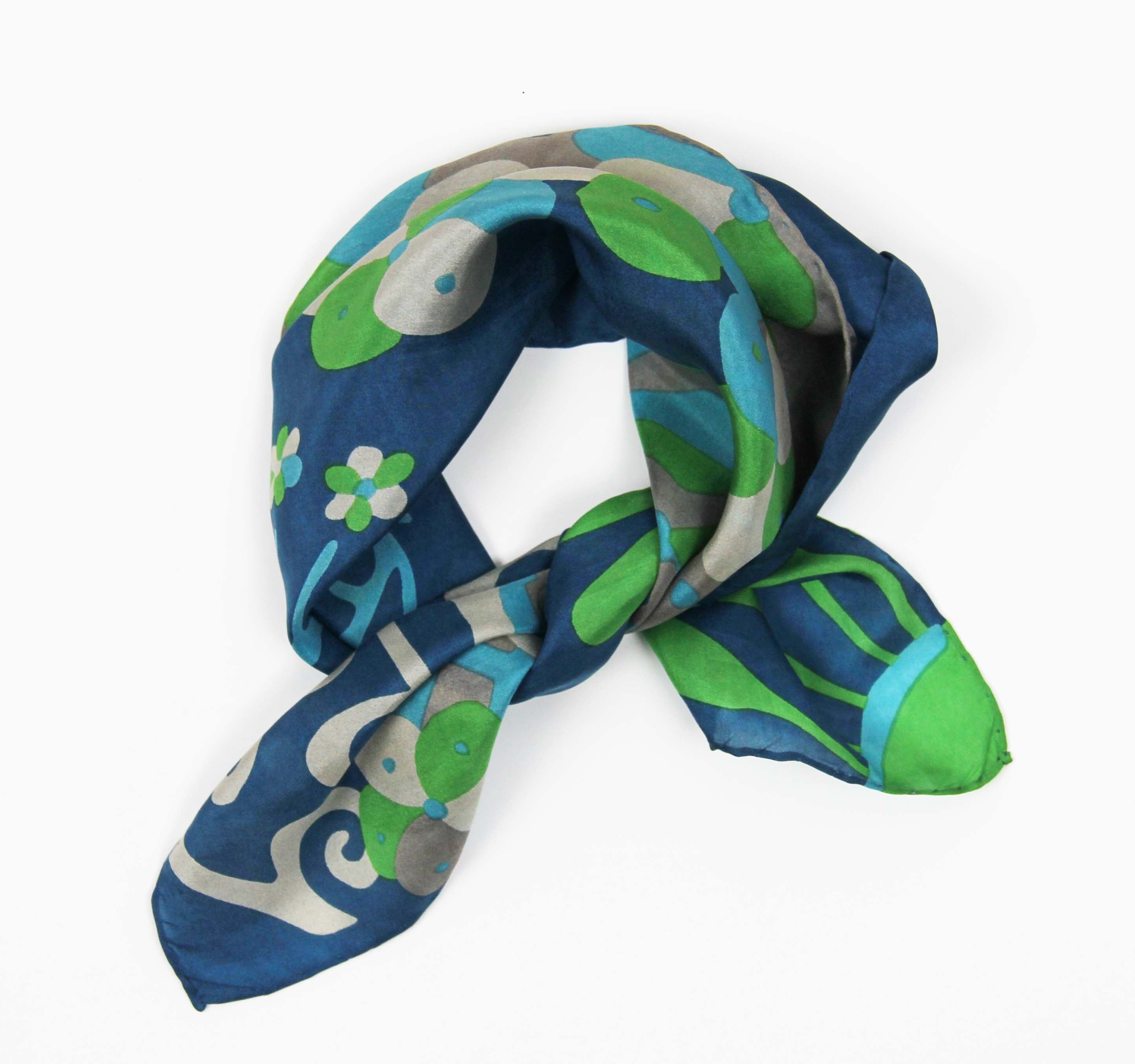 Les Belles Vagabondes Silk Scarves Mini Sakura Blue Knot