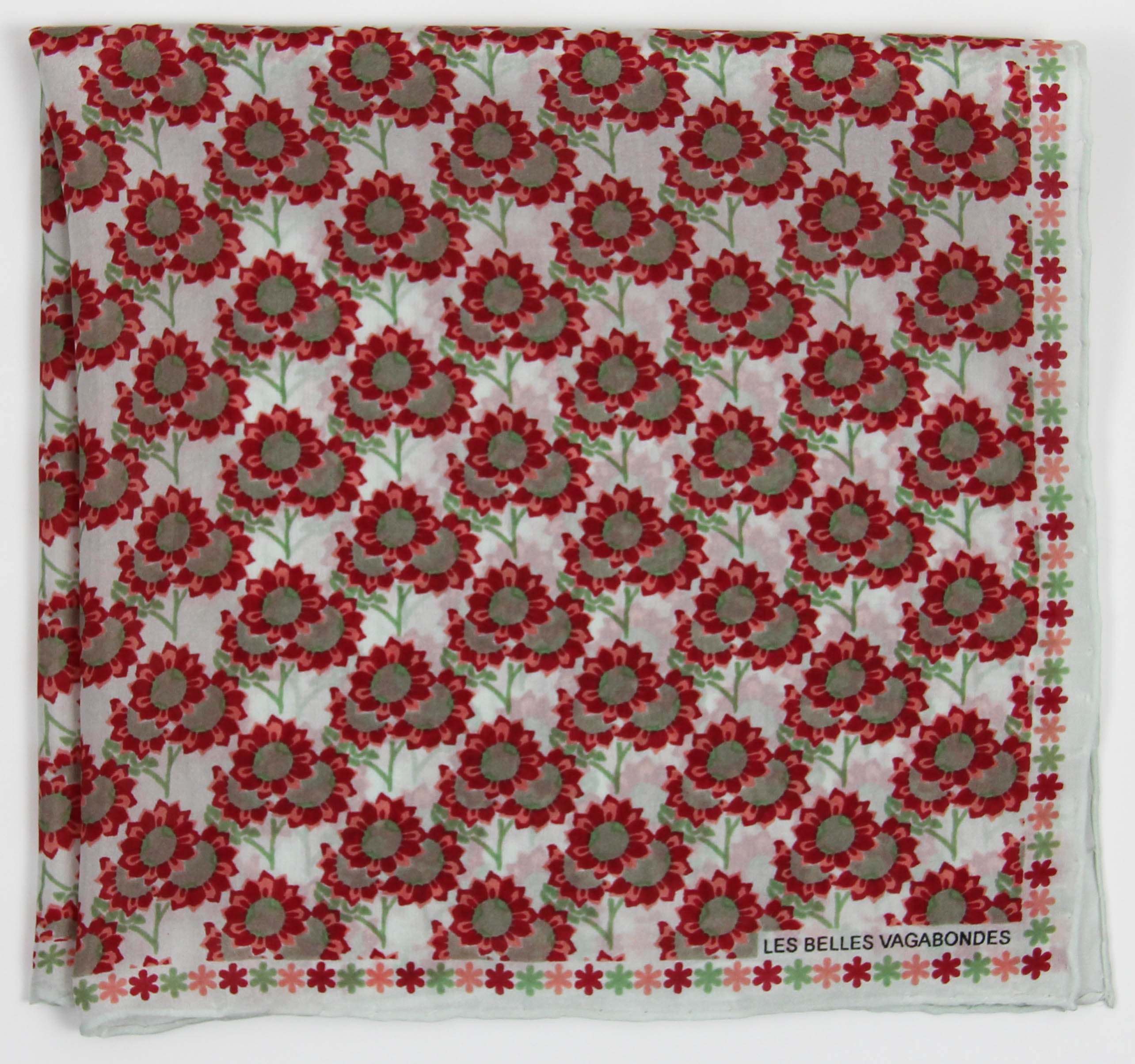 Les Belles Vagabondes Silk Scarf Tournesol Pink Folded